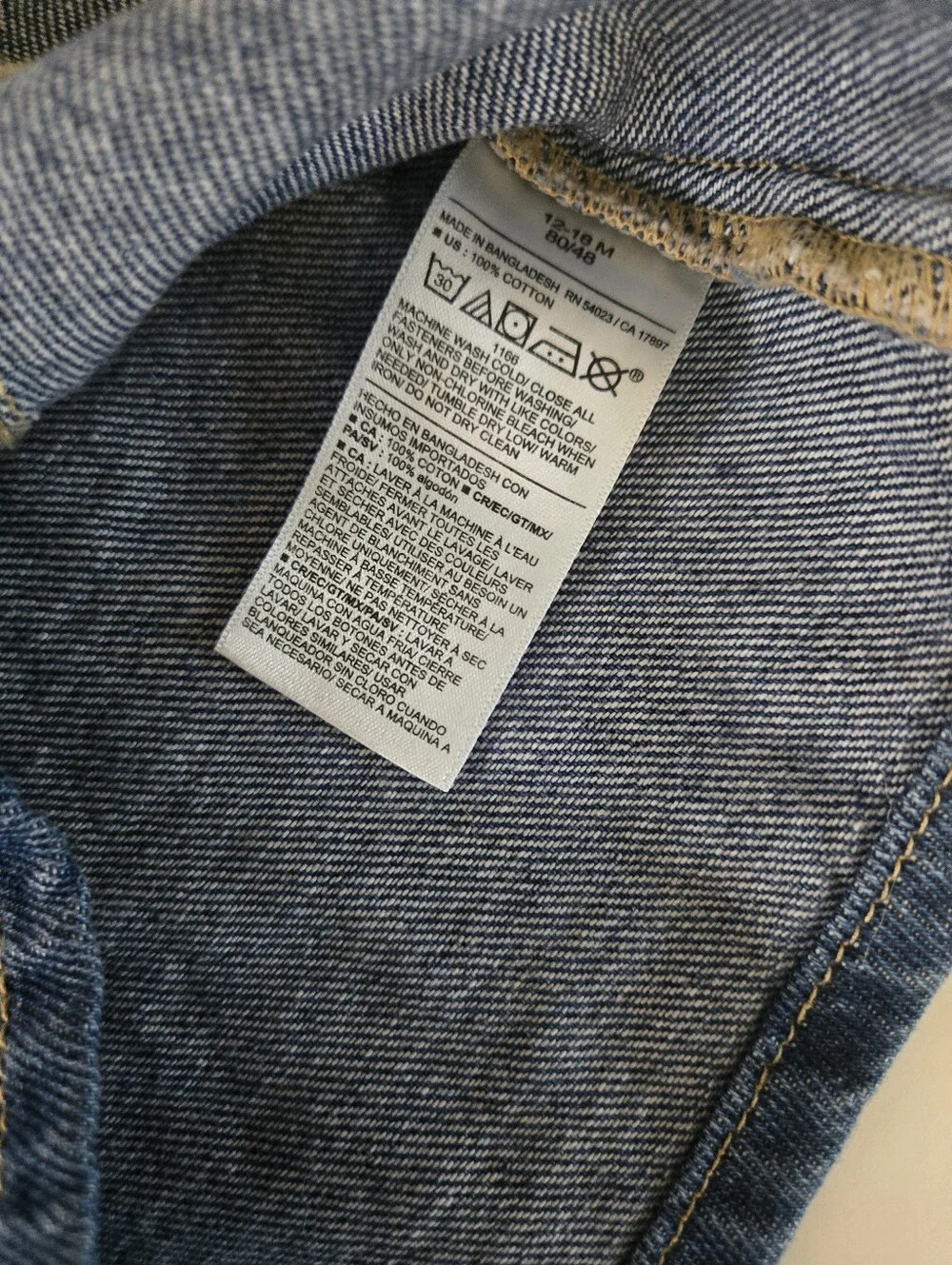 Old Navy Dark Blue Denim Overall Dress with Heart Patch 12-18M